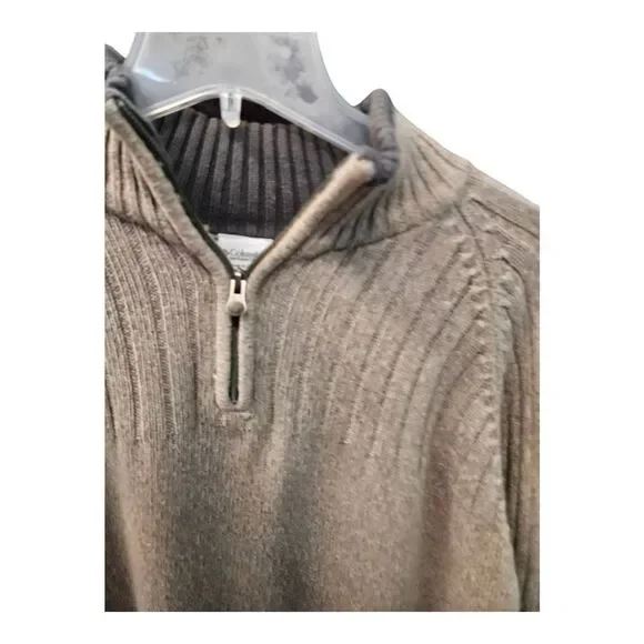 Columbia Quarter Zip Tan Pullover Sweater Mens Size Large - Picture 3 of 7